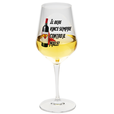 Calice vino spritz - Il bere vince sempre sul male! - divertente regalo