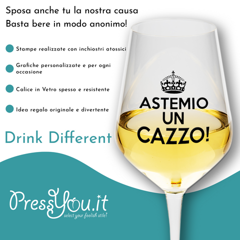 Coppia calici - Astemio un cazzo + Astemia un cazzo