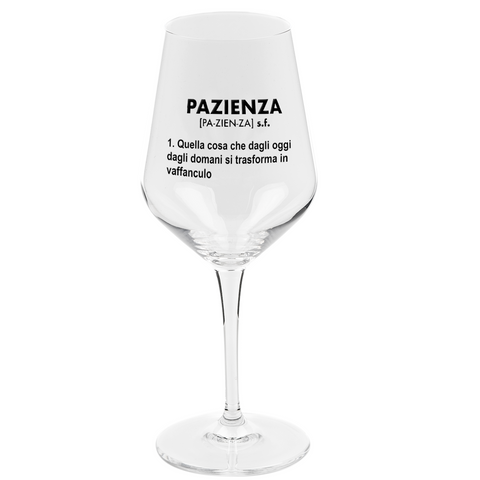 Calice vino spritz - pazienza dizionario - divertente regalo