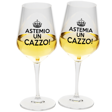 Coppia calici - Astemio un cazzo + Astemia un cazzo