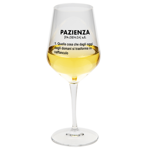 Calice vino spritz - pazienza dizionario - divertente regalo