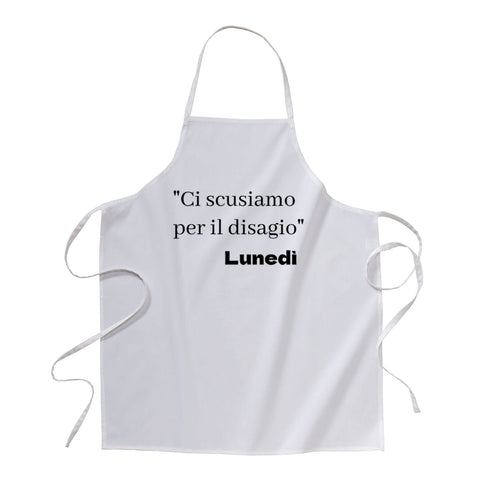 grembiule -ci scusiamo per il disagio lunedi