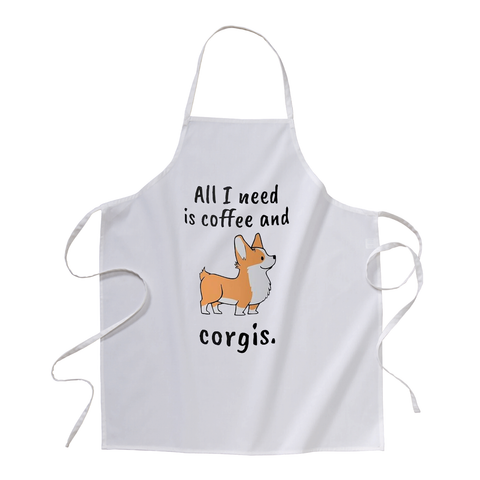 grembiule -all 1 need is coffee and corgis cani animali