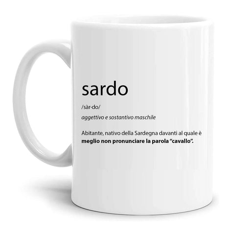 tazza Mug-dizionario abitante nativo della sardegna