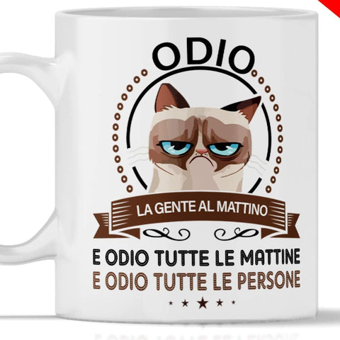 tazza Mug-gatto arrabbiato odio tutte le mattine