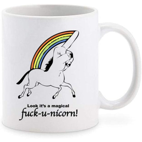 tazza Mug-unicorno fuck u nicorn divertente simpatica regalo mamma papa colleghi amici in ceramica per la colazione caffe o te