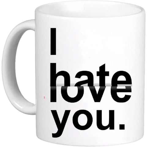 tazza Mug-i hate you love you divertente simpatica regalo mamma papa colleghi amici in ceramica per la colazione caffe o te