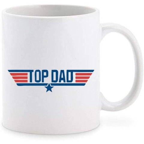 tazza Mug-auguri papa top dad gun divertente simpatica regalo mamma papa colleghi amici in ceramica per la colazione caffe o te